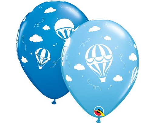 (25) 11IN BLUE HOT AIR BALLOONS QUALATEX
