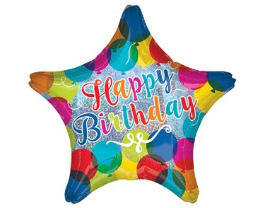 19IN HAPPY B/DAY SPARKLE B/LOON FOIL