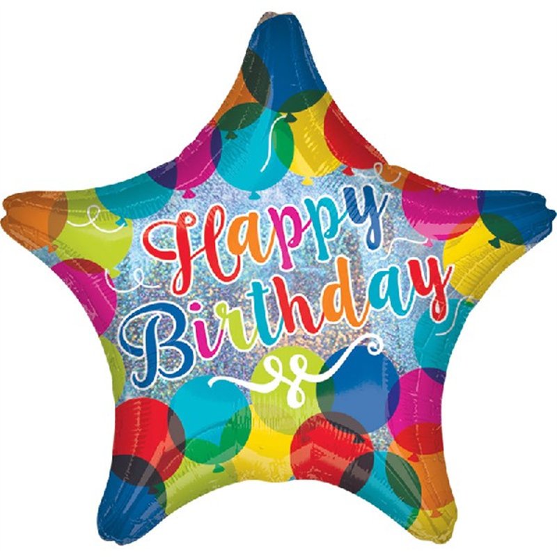 19IN HAPPY B/DAY SPARKLE B/LOON FOIL