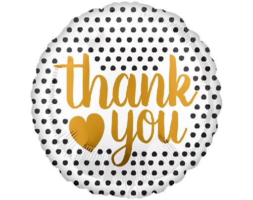 18IN THANK YOU MODERN DOTS FOIL BALLOON
