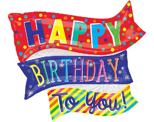 HAPPPY B/DAY FUN FLAGS SUPERSHAPE