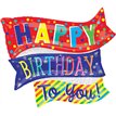 HAPPPY B/DAY FUN FLAGS SUPERSHAPE