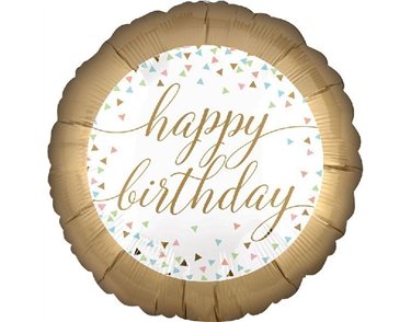 18IN B/DAY PASTEL CONFETTI FOIL BALLOON