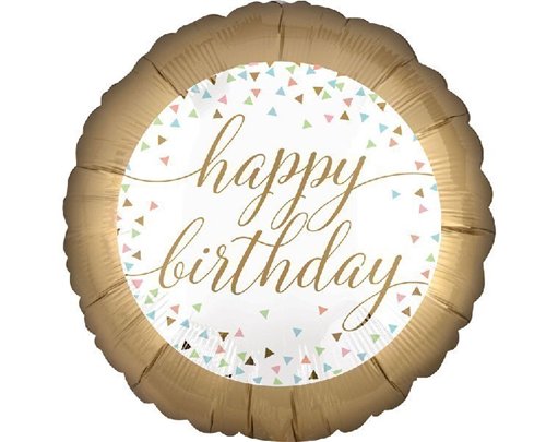 18IN B/DAY PASTEL CONFETTI FOIL BALLOON