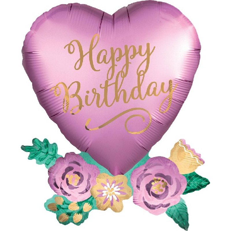 BIRTHDAY SATIN HEART SUPERSHAPE
