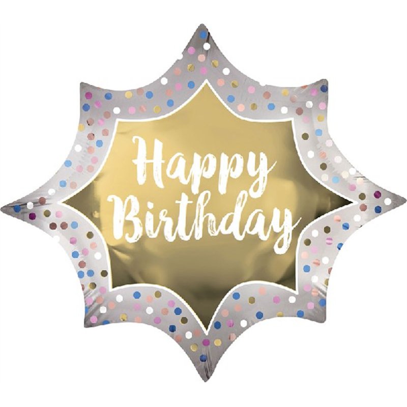BIRTHDAY SATIN GOLD BURST SUPERSHAPE