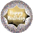 18IN BIRTHDAY SATIN GOLD BURST FOIL BALLOON