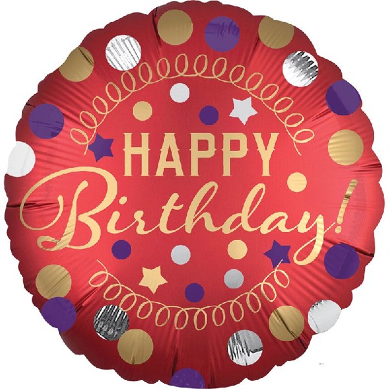 18IN RED SATIN PARTY FOIL BALLOON