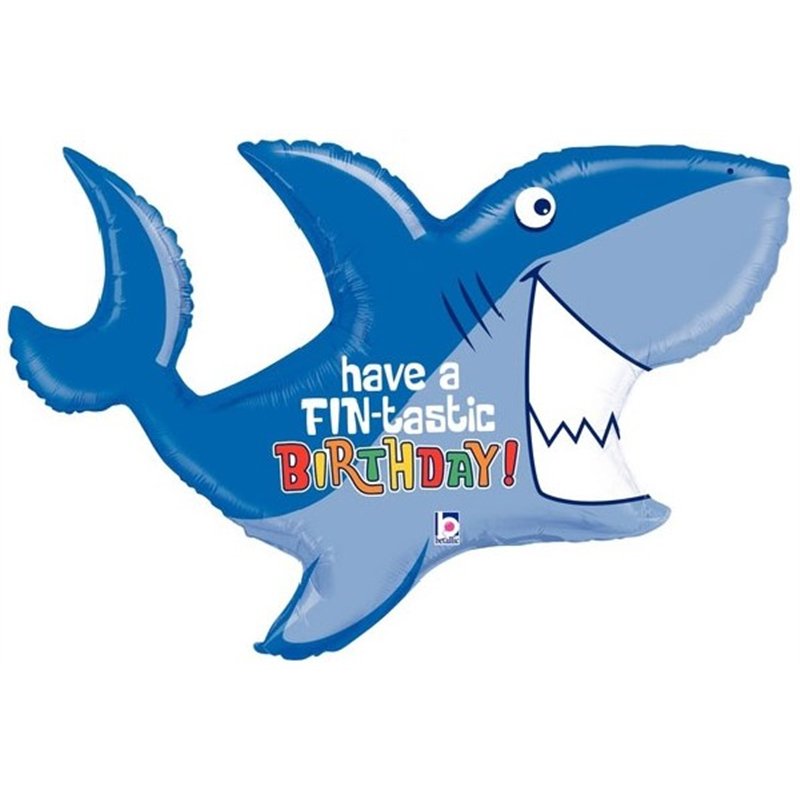 39IN BIRTHDAY SHARK HOLOGRAPHIC FOIL