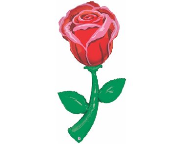 5FT RED ROSE SHAPED FOIL BALLOON