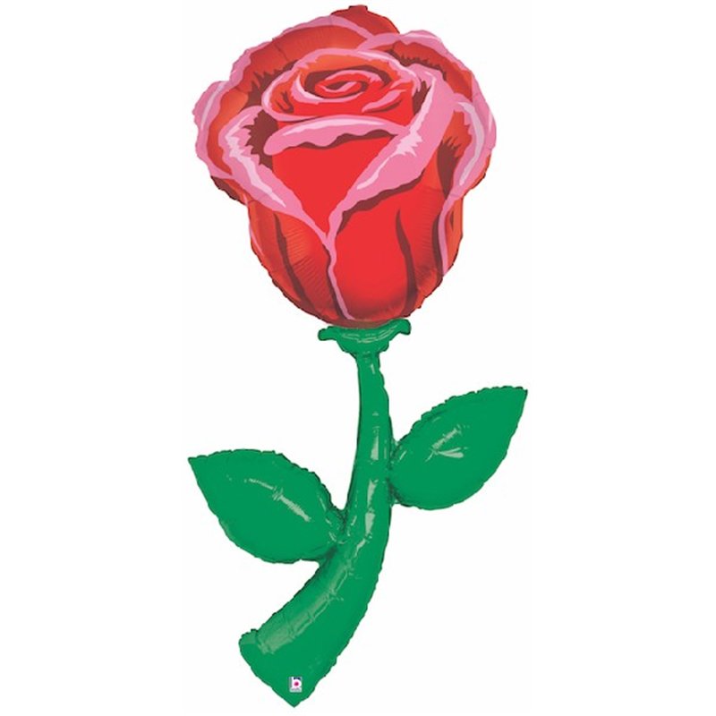5FT RED ROSE SHAPED FOIL BALLOON