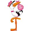5FT STORK BABY GIRL DELIVERY SHAPED FOIL