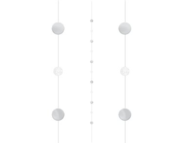WHITE AND SILVER BALLOON STRING