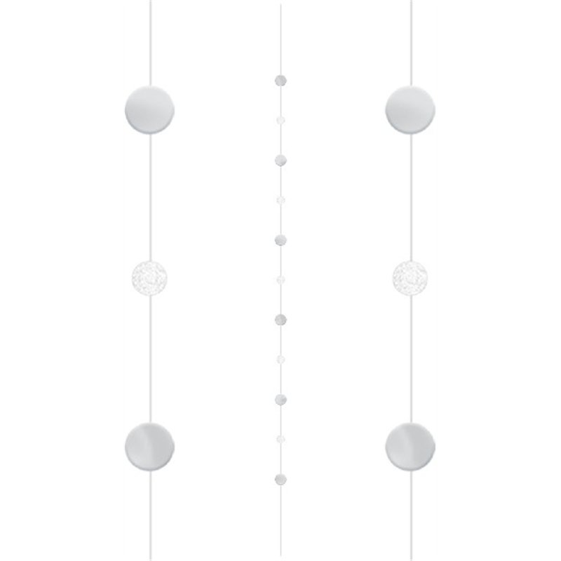 WHITE AND SILVER BALLOON STRING