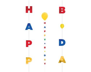 PRIMARY HAPPY B.DAY BALLOON STRING