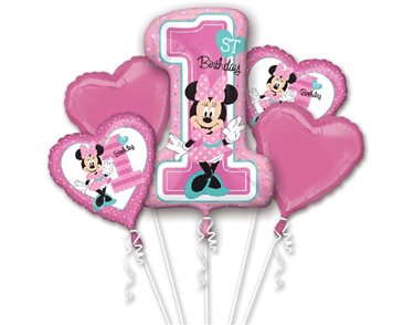 MINNIE 1ST BIRTHDAY BALLOON BOUQUET