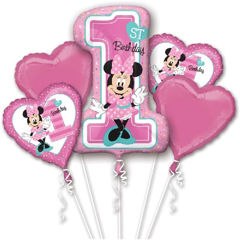 MINNIE 1ST BIRTHDAY BALLOON BOUQUET
