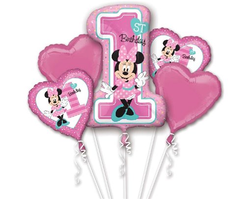 MINNIE 1ST BIRTHDAY BALLOON BOUQUET