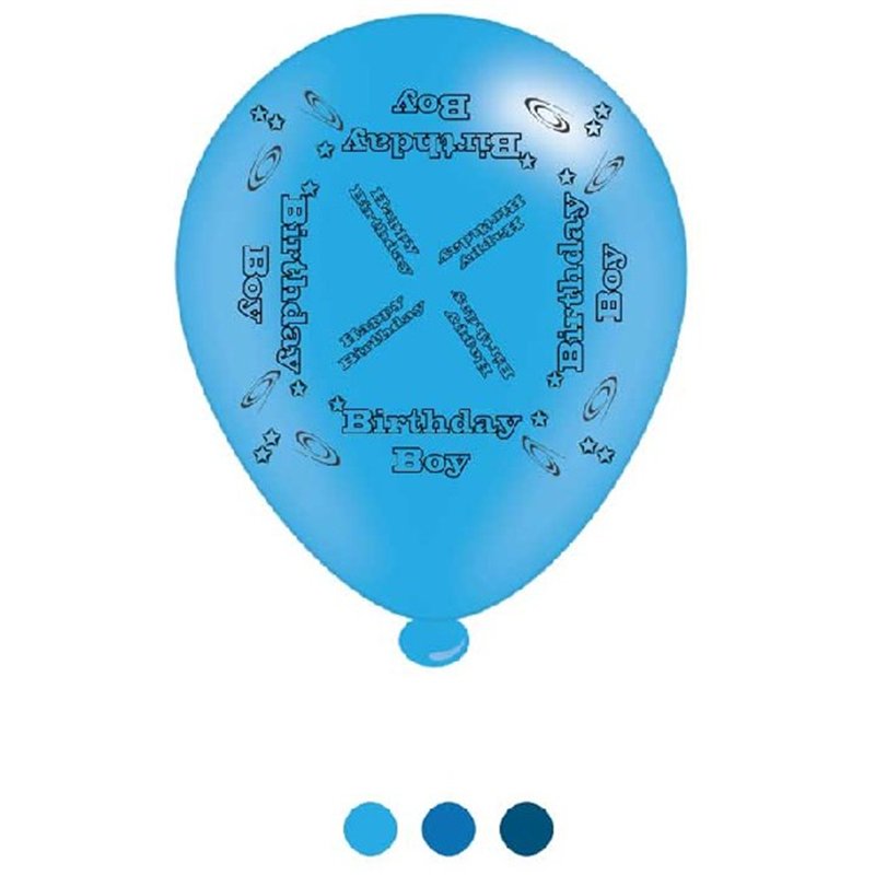 (8) 10IN ASST BIRTHDAY BOY BALLOONS  6S