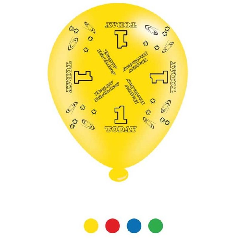(8) 10IN ASST AGE 1 BIRTHDAY BALLOONS  6S