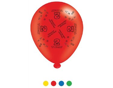 (8) 10IN ASST AGE 2 BIRTHDAY BALLOONS  6S