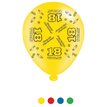 (8) 10IN ASST AGE 18 BIRTHDAY BALLOONS  6S