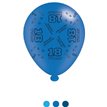 (8) 10IN ASST AGE 18 BLUE BIRTHDAY BALLOONS 6S