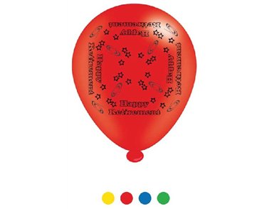 (8) 10IN ASST RETIREMENT BALLOONS  6S