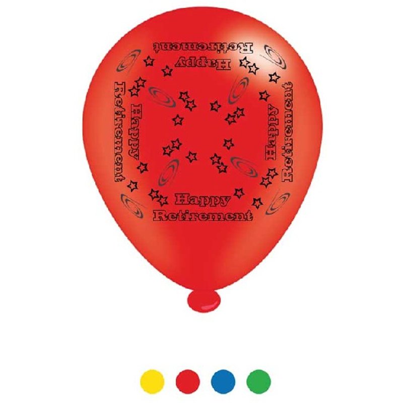 (8) 10IN ASST RETIREMENT BALLOONS  6S