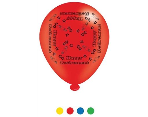 (8) 10IN ASST RETIREMENT BALLOONS  6S