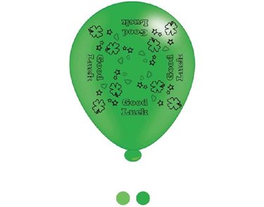 (8) 10IN ASST GOOD LUCK BALLOONS  6S