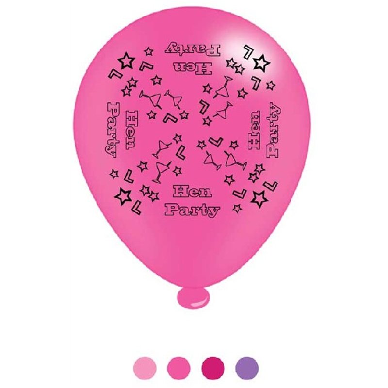 (8) 10IN ASST HEN PARTY BALLOONS  6S