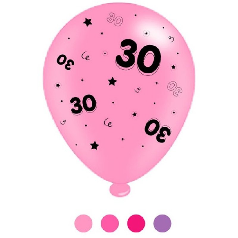 (8) 10IN ASST AGE 30 PINK MIX  BALLOONS  6S