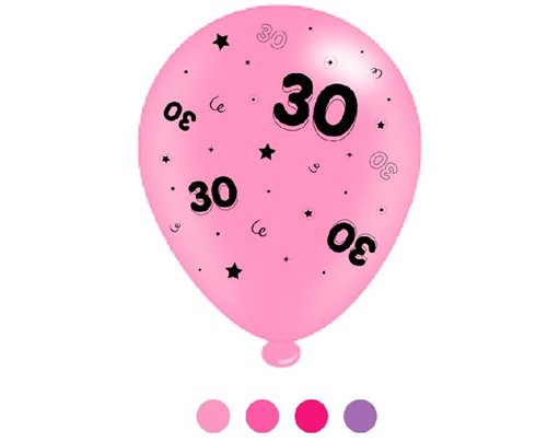 (8) 10IN ASST AGE 30 PINK MIX  BALLOONS  6S