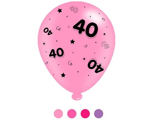 (8) 10IN ASST AGE 40 PINK MIX  BALLOONS  6S