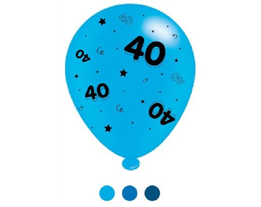 (8) 10IN ASST AGE 40 BLUE MIX  BALLOONS  6S