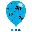 (8) 10IN ASST AGE 50 BLUE MIX  BALLOONS  6S