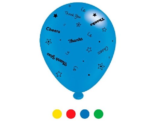 (8) 10IN ASST THANK YOU MIX BALLOONS  6S