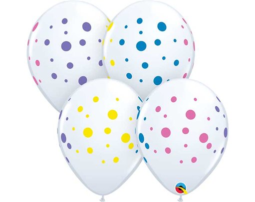 (50) 11IN COLORFUL DOTS QUALATEX