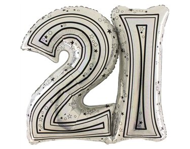 28IN 21ST SILVER JOINTED NUMBER