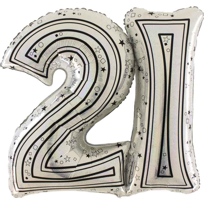 28IN 21ST SILVER JOINTED NUMBER