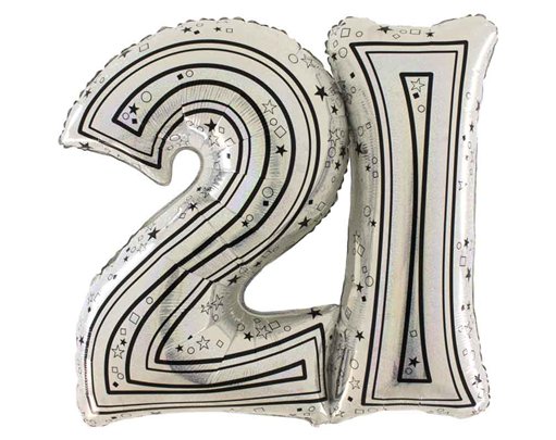 28IN 21ST SILVER JOINTED NUMBER