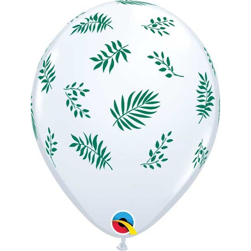 (25) 11IN TROPICAL GREENERY QUALATEX