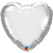 18IN CHROME SILVER HEART FOIL BALLOON