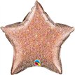 20IN GLITTERGRAPHIC ROSE GOLD STAR FOIL BALLO