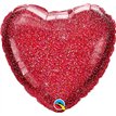 18IN GLITTERGRAPHIC RED HEART FOIL BALLOON