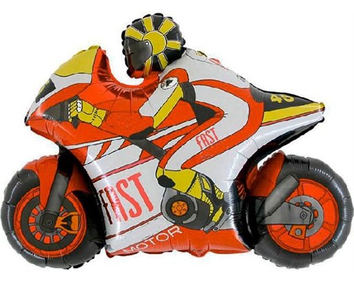 RED MOTOR BIKE SHAPED FOIL BALLOON