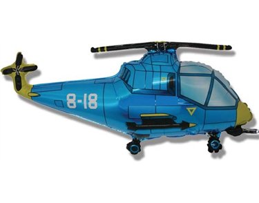 BLUE HELICOPTER SHAPED FOIL BALLOON