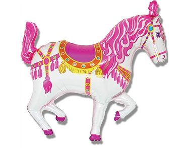 PINK CAROUSEL HORSE SHAPED FOIL