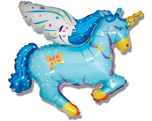 BLUE UNICORN SHAPED FOIL BALLOON